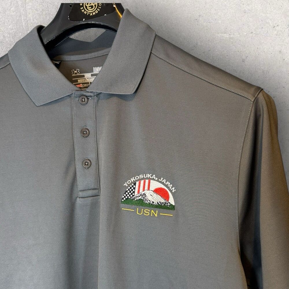 Under Armour Polo Shirt HeatGear Mens Large NWT US Navy Yokosuka Japan USN Golf‎